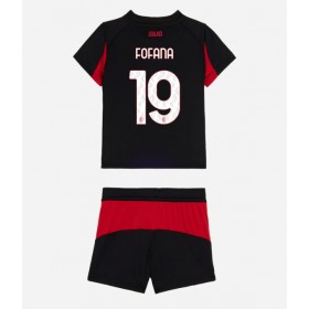 Dětské fotbalový komplet AC Milan Youssouf Fofana #19 Domácí košile 2025-26 Krátkým Rukávem